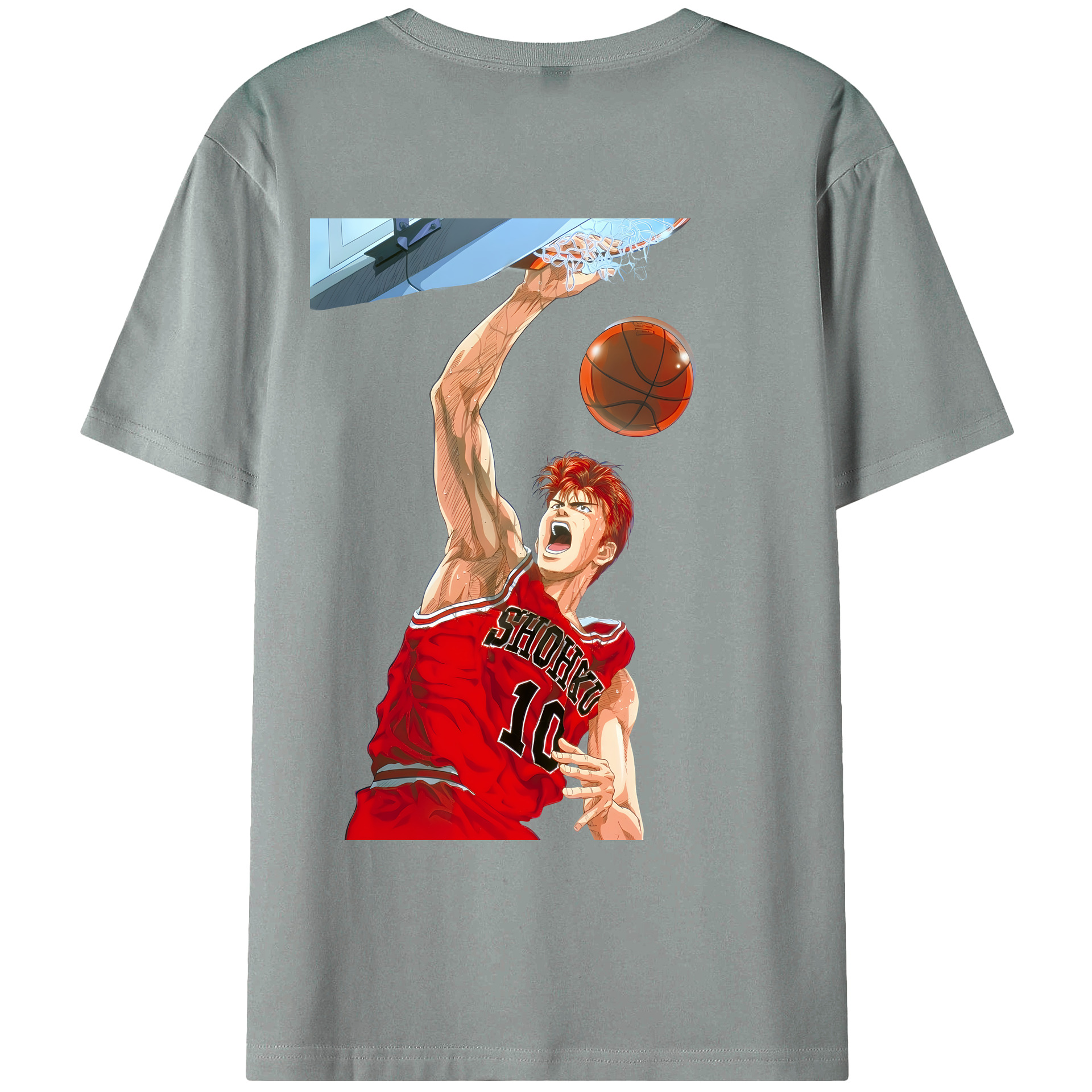 （画像用） SLAM DUNK／スラムダンク 綿100％ メンズ半袖Tシャツ（バックプリント） 通気性